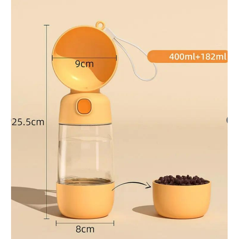 PatGo™ Taşınabilir Evcil Hayvan Mama Hazneli Su Matarası