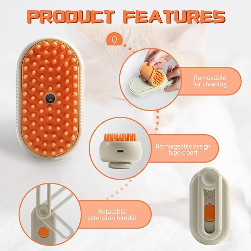 PatBlush Kedi Köpek Buharlı Pet Tarağı